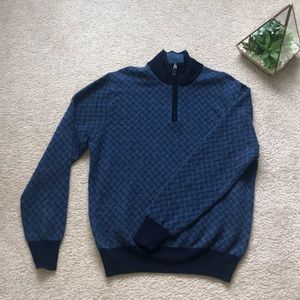 JoS A Bank Blue Merino Wool Pullover